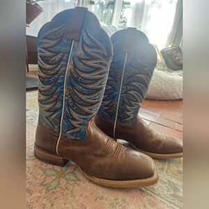 Ariat Men's Fire Catcher Western Boots in Brown and Blue